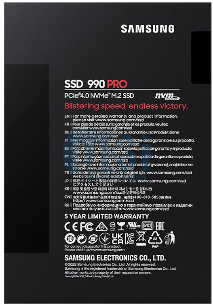 990 PRO NVME M.2 SSD 1TB PCIe 4.0