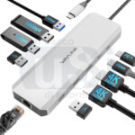 Docking station per laptop, Hub USB C 10G con doppio HDMI, PD in 100W, USB-A/C 3.2 10Gbps, USB-A 5Gbps, USB2.0, Gigabit Ethernet per Dell/HP/Lenovo ecc, solo computer Windows Systerm
